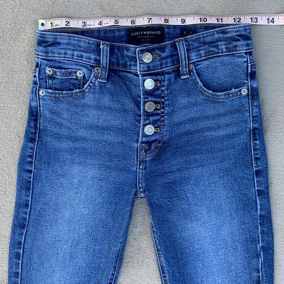 Lucky Brand High Rise Skinny Bridgette Button Fly Jeans Sz 0 - Picture 11 of 15